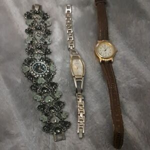 Timex Women's Silver and Gold Watch Trio